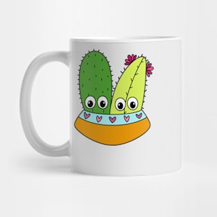 Cute Cactus Design #329: Cute Cacti Arrangement In A Cute Bowl Mug